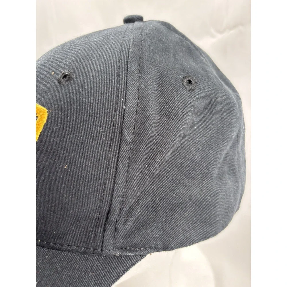 Liquid Nails  Brand Trucker's Hat Cap SnapBack Black W/gold Block Embroidery